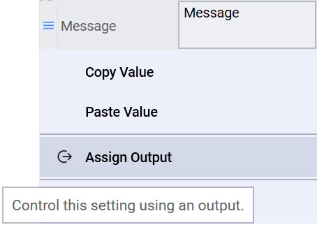 Assigning an output