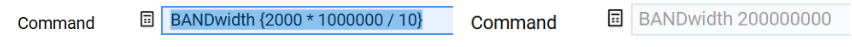 Assigning a string expression to a SCPI command.